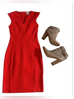 H&M Classy Red Stunning V neck Dress